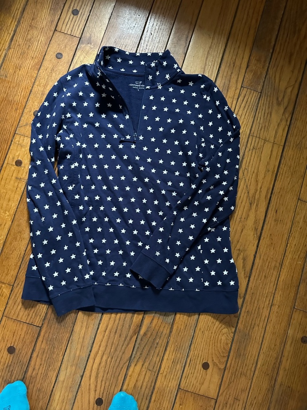Vineyard Vines Navy Pullover with White Star Print